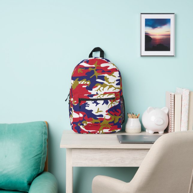 4th of July, Independence day, Camouflage Gold Printed Backpack (Insitu)