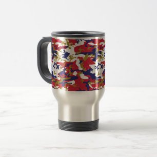 4th of July, Independence day, Camouflage Gold Travel Mug