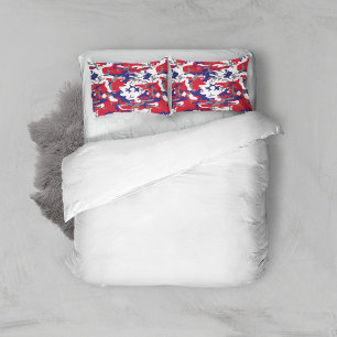 4th of July, Independence day, Camouflage Gray Pillowcase