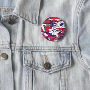 4th of July, Independence day, Camouflage Grey 6 Cm Round Badge