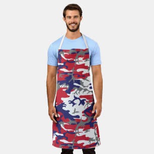 4th of July, Independence day, Camouflage Grey Apron