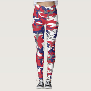 4th of July, Independence day, Camouflage Grey Leggings