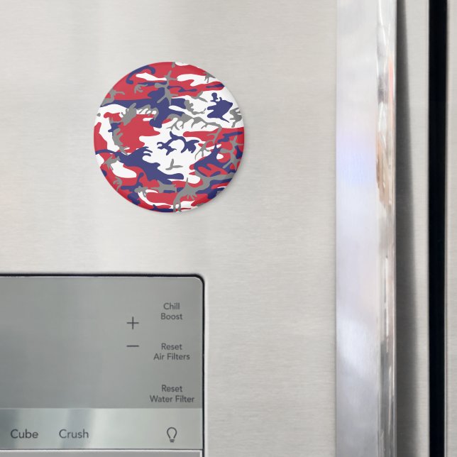 4th of July, Independence day, Camouflage Grey Magnet (In Situ (Fridge))