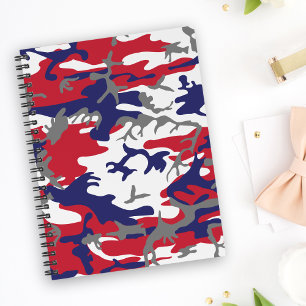 4th of July, Independence day, Camouflage Grey Notebook