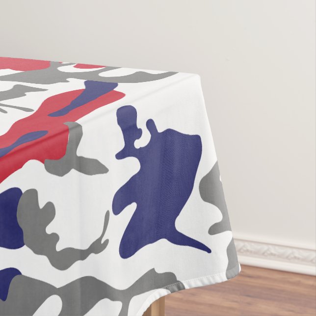 4th of July, Independence day, Camouflage Grey Tablecloth (In Situ)