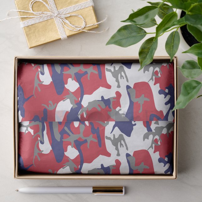 4th of July, Independence day, Camouflage Grey Tissue Paper (Gift)
