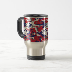 4th of July, Independence day, Camouflage Grey Travel Mug