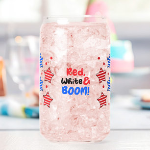 4th of July Independence Day Can Glass