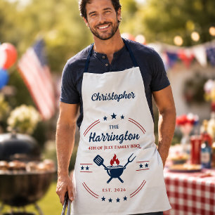 4th of July Independence Day Family BBQ Apron