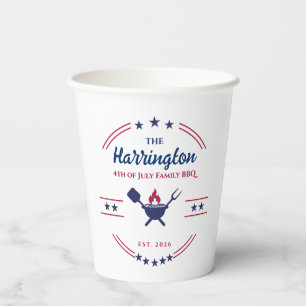 4th of July Independence Day Family BBQ Paper Cups