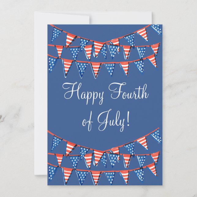 4th of July - Independence Day - Flag   Holiday Card (Front)