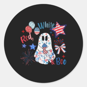 4th Of July Independence Day Funny Patriotic Spook Classic Round Sticker