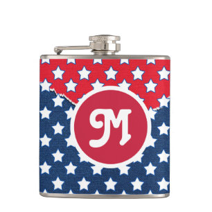 4th of July Independence day monogram Hip Flask