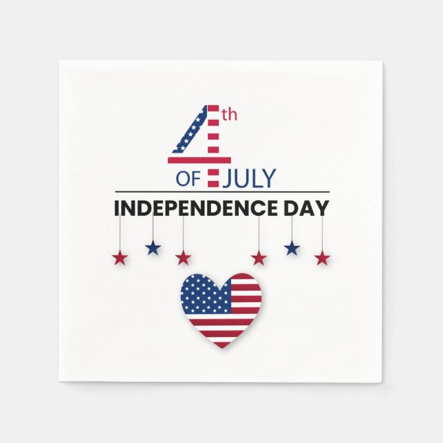 4th of July Independence Day Napkin (Front)
