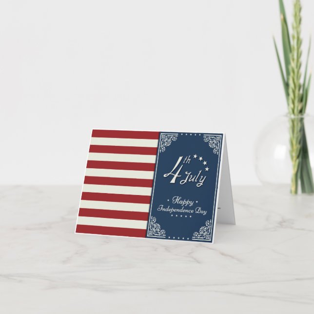 4th of July Independence Day Of America Thank You Card (Front)