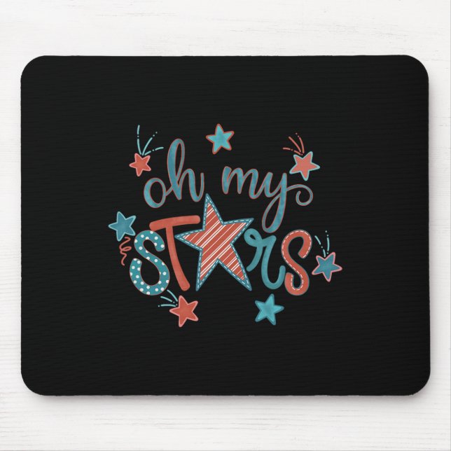 4th Of July Independence Day Oh My Stars For Women Mouse Mat (Front)