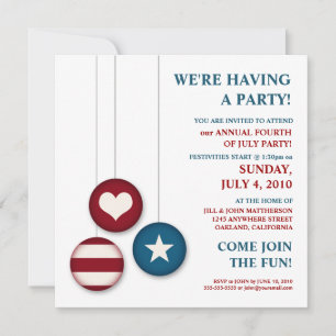 4th of July Independence Day Party Invitations