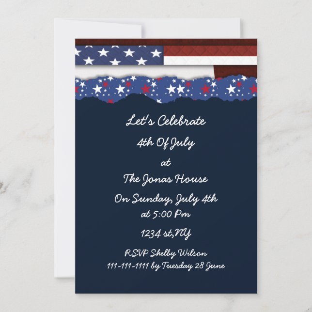4th of july independence day party invites (Front)