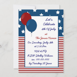 4th of july independence day party invites