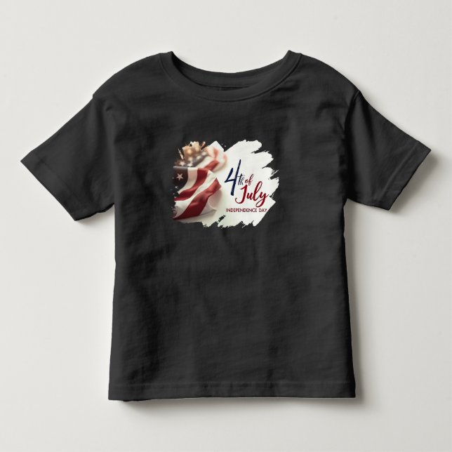4th of July Independence Day Patriotic Design Toddler T-Shirt (Front)
