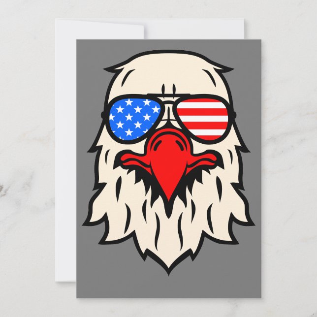 4th of July - Independence Day - Patriotic Eagle Holiday Card (Front)