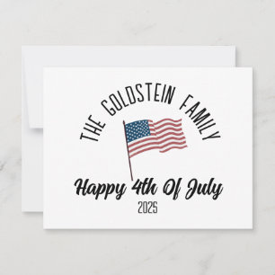 4th of July Independence Day Personalised Name Holiday Card