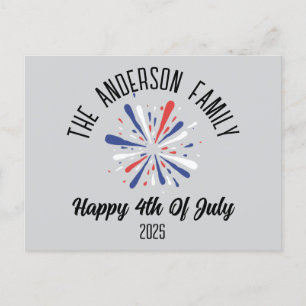 4th of July Independence Day Personalised Name Holiday Postcard