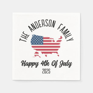 4th of July Independence Day Personalised Name Napkin