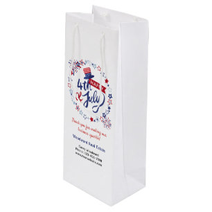 4th of July Independence Day   Real Estate Cheers Wine Gift Bag