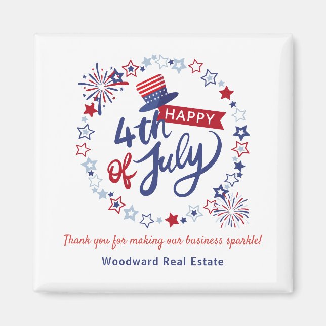 4th of July Independence Day Real Estate Marketing Magnet (Front)