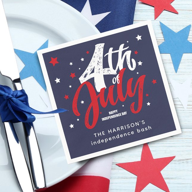 4th Of July Independence Day Red White Blue Napkin (4th Of July Independence Day Red White Blue Napkins)