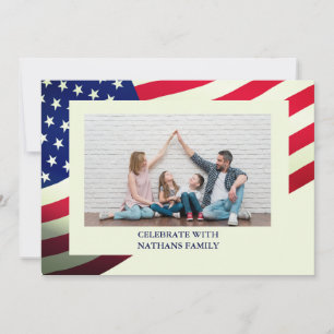 4th of July Independence Day Red White Blue Photo Holiday Card