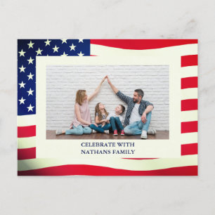 4th of July Independence Day Red White Blue Photo Holiday Postcard