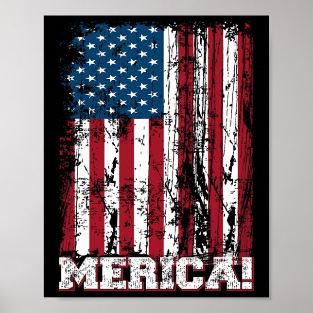 4th Of July Independence Day Us American Flag Patr Poster (Front)