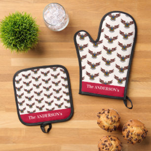 4th of July Independence Day USA Bald Eagle Oven Mitt & Pot Holder Set