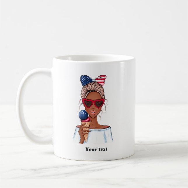4th of July Independence Day USA Birthday Coffee Mug (Left)