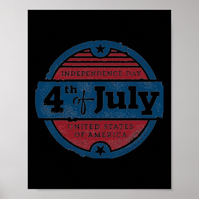 4th Of July Independence Day Usa United States Of  Poster (Front)