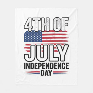 4th of July Independence Day Vintage Shirt Design_ Fleece Blanket