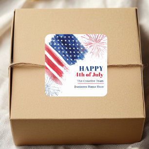 4th of July Independence Holiday Business Square Sticker