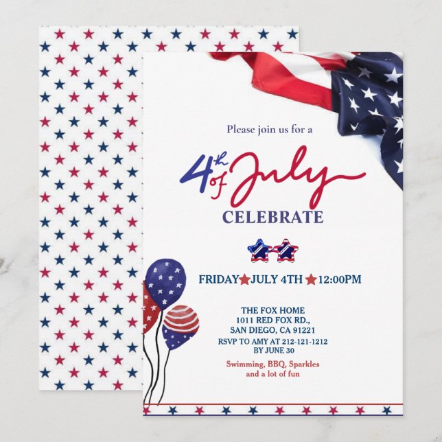 4th of July Invitation (Front/Back)