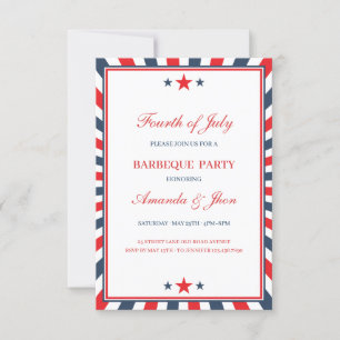 4th of July Invitation, Independence Day, BBQ Invitation