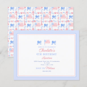 4th of July Invitation Postcard Size