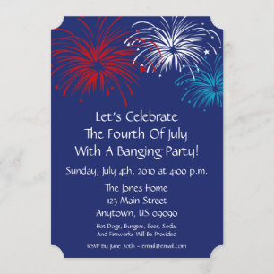 4th Of July Invitation (Star Spangled Fireworks)