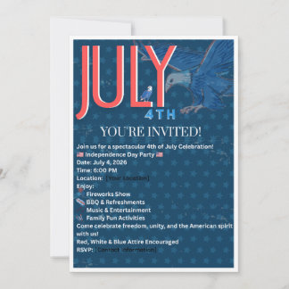 4th of July Invitation Template | Patriotic Indepe