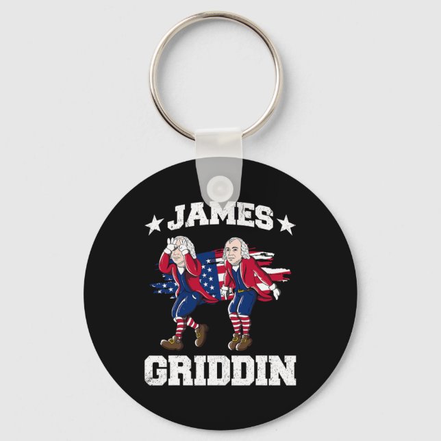 4th Of July James Madison Griddy James Griddin 1  Key Ring (Front)