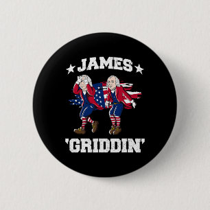 4th Of July James Madison Griddy James Griddin 6 Cm Round Badge