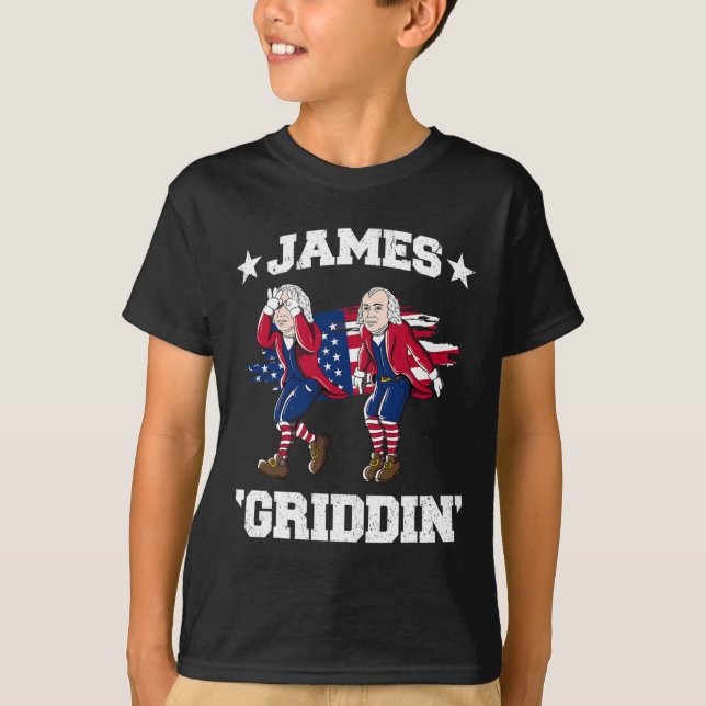 4th Of July James Madison Griddy James Griddin  T-Shirt (Front)