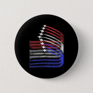 4th Of July Jet American Flag Patriotic Usa For Me 6 Cm Round Badge