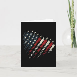 4th Of July Jet American Flag Patriotic Usa For Me Card