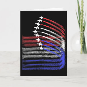 4th Of July Jet American Flag Patriotic Usa For Me Card